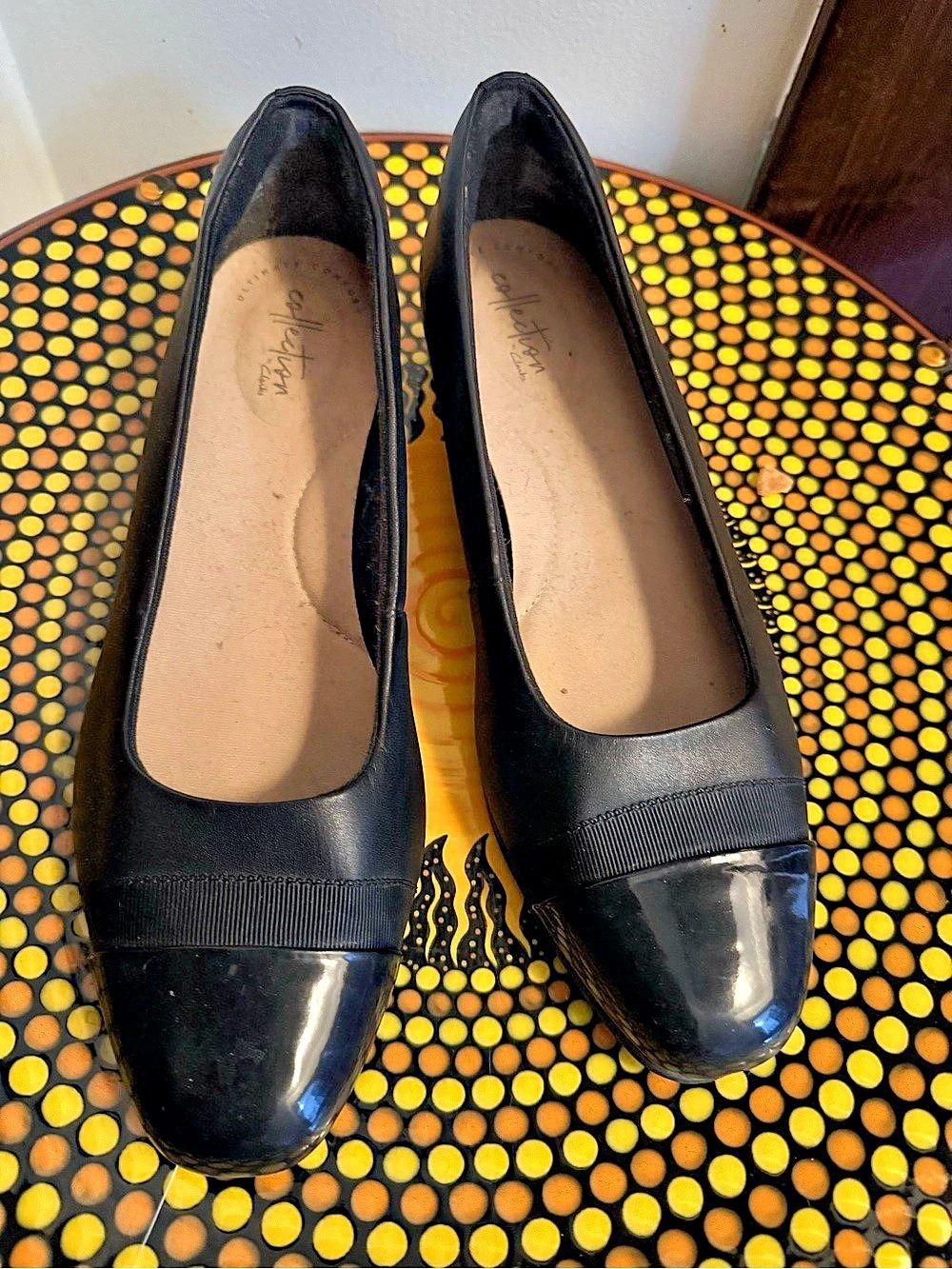 Clark’s Black Patent Toe Heels US 7.5 M